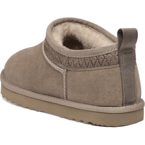 Women's Suede Mini Boots Winter Fuzzy Snow Boots Short Ankle Boot Fur Gary Brown - Picture 5 of 6